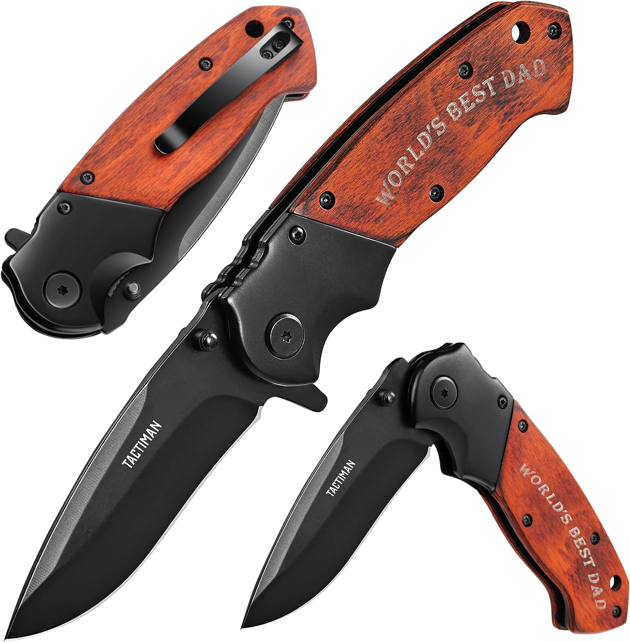 Tactiman Wooden Handle Pocket Knife Gifts for Men