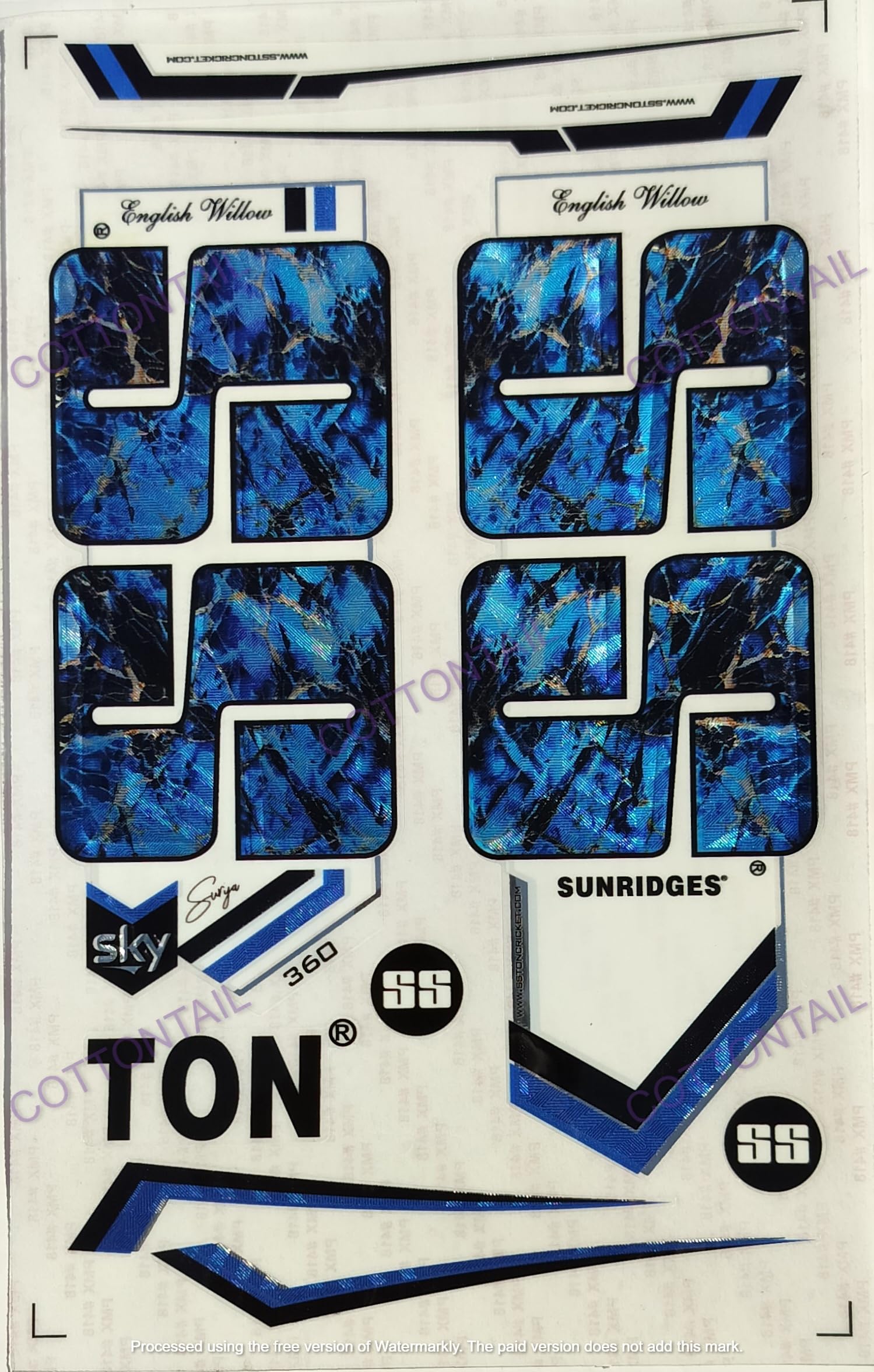 COTTONTAIL | 3D Digital Scales Edition | English Willow | Embossed Cricket Bat Sticker | Blue (B0CYP3H4T8) Amazon Price History, Amazon Price Tracker