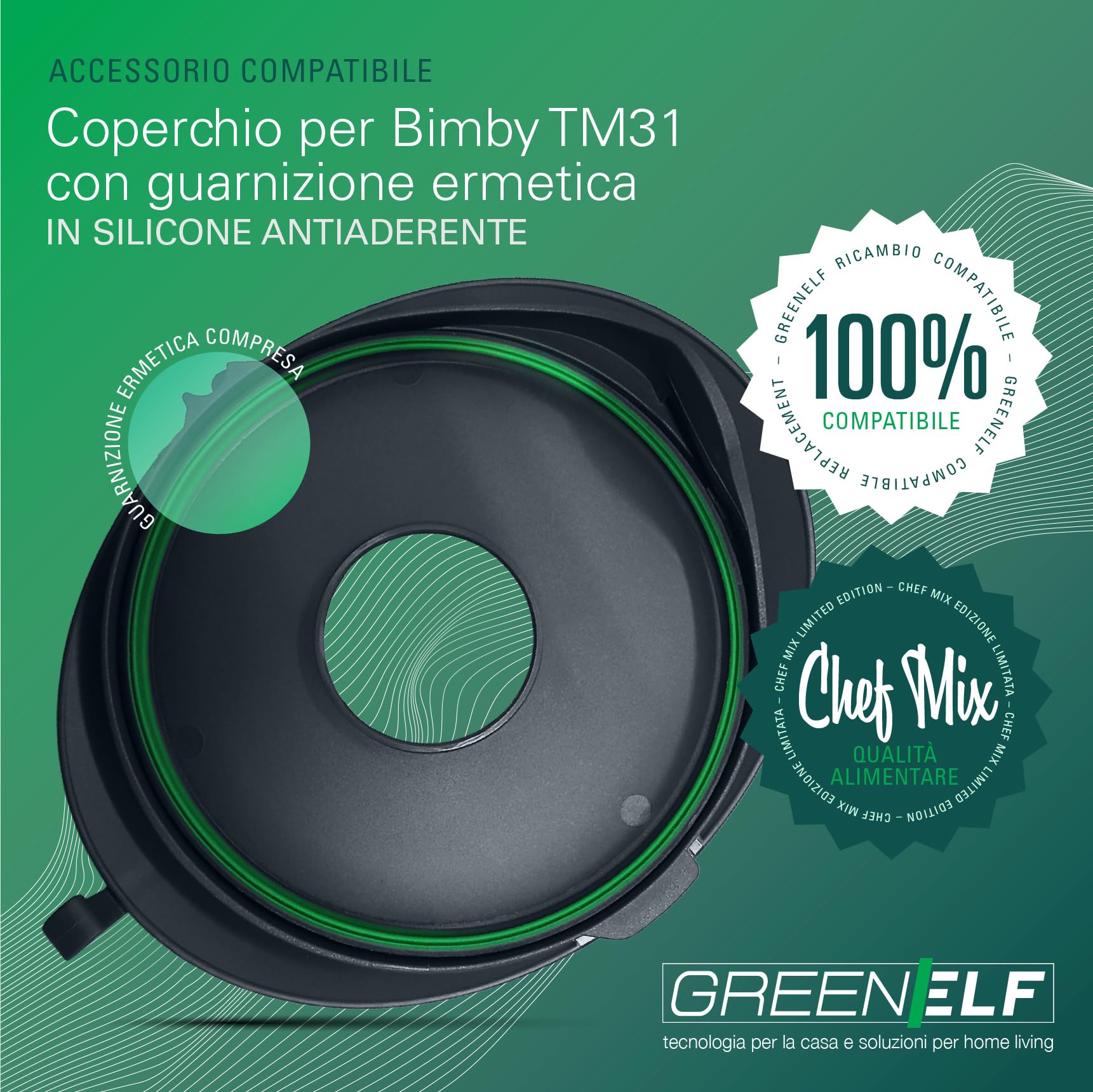 Coperchio Bimby TM31, Ricambio Compatibile con Bimby TM31, con Elegante Guarnizione Colorata per Cottura Precisa, Sigillatura Ermetica Anti-Fuoriuscite, Facile da Sostituire e Pulire
