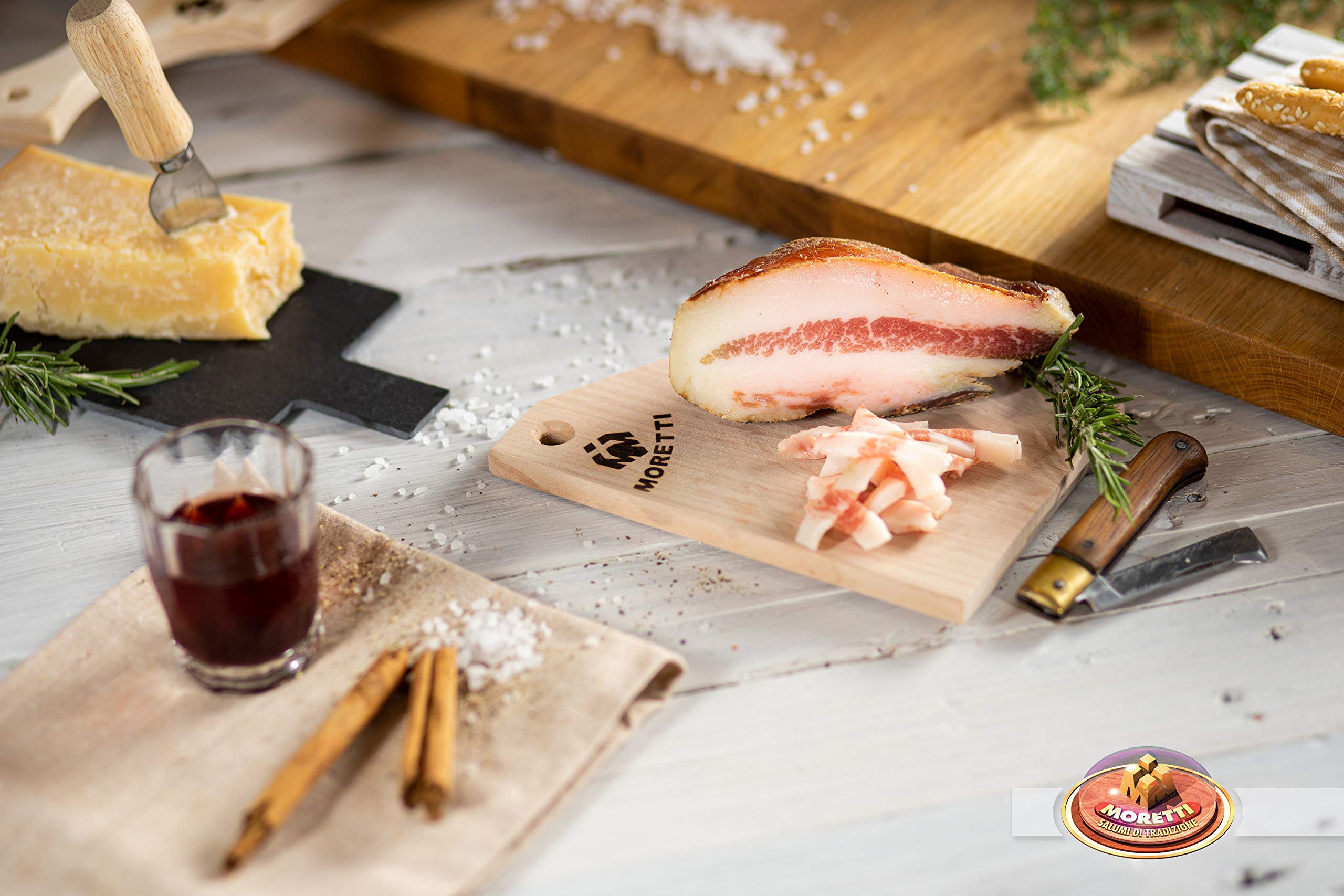 Moretti® Joue de porc assaisonnée | saucisson traditionnel typique | spécialité gastronomique calabraise | emballé sous vide 800g / 900g environ |