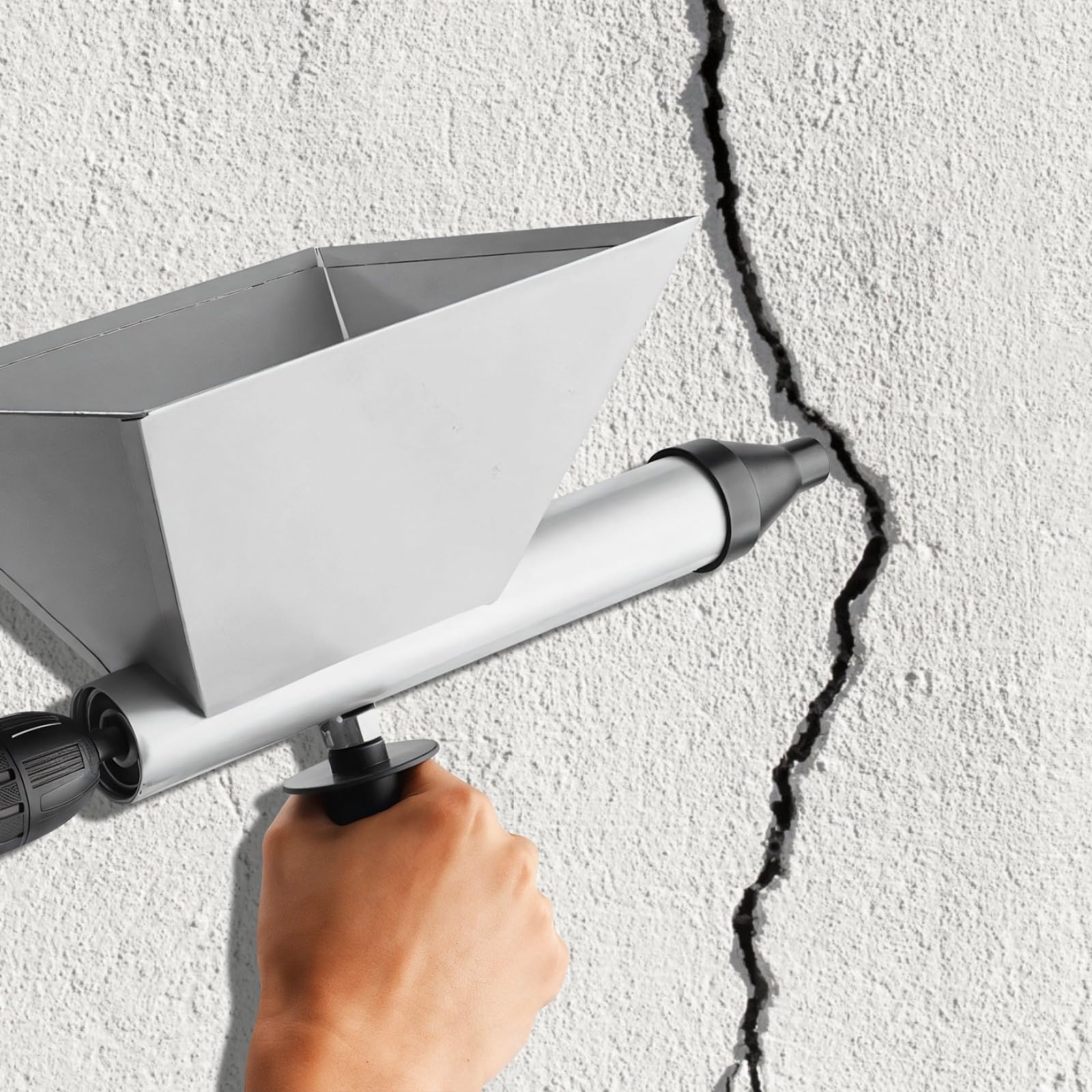 Elektryczne narzędzie do zaprawy z 4 wymiennymi dyszami, narzędzie do wykańczania zaprawy, stalowy lej, ręczne do precyzyjnego fugowania, DIY, profesjonalne i szerokie zastosowanie