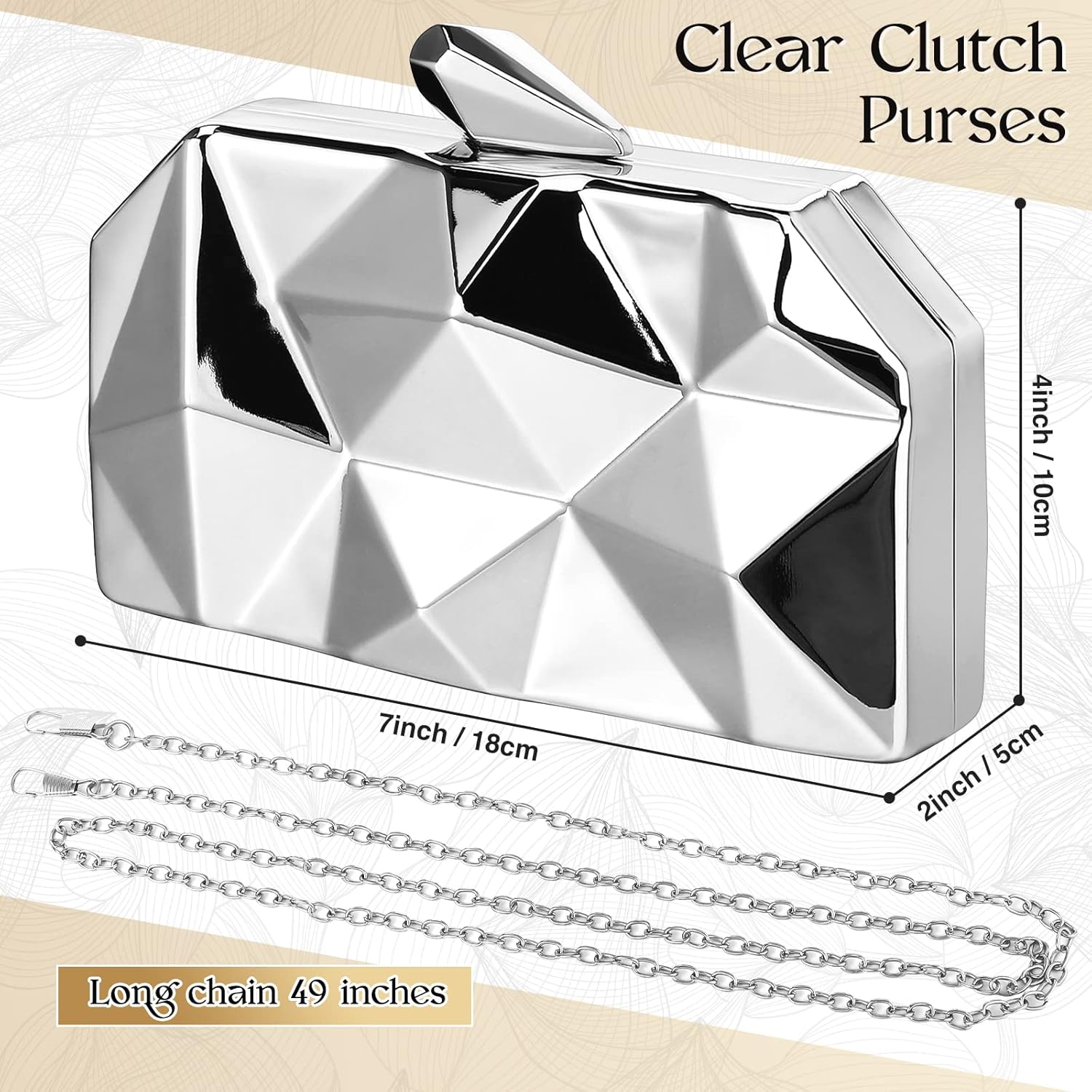 5 Pcs Clutch Purse for Women Evening Prom Purses Metallic Handbag for Valentines Wedding Banquet Retro Jewelry Set - Image 3