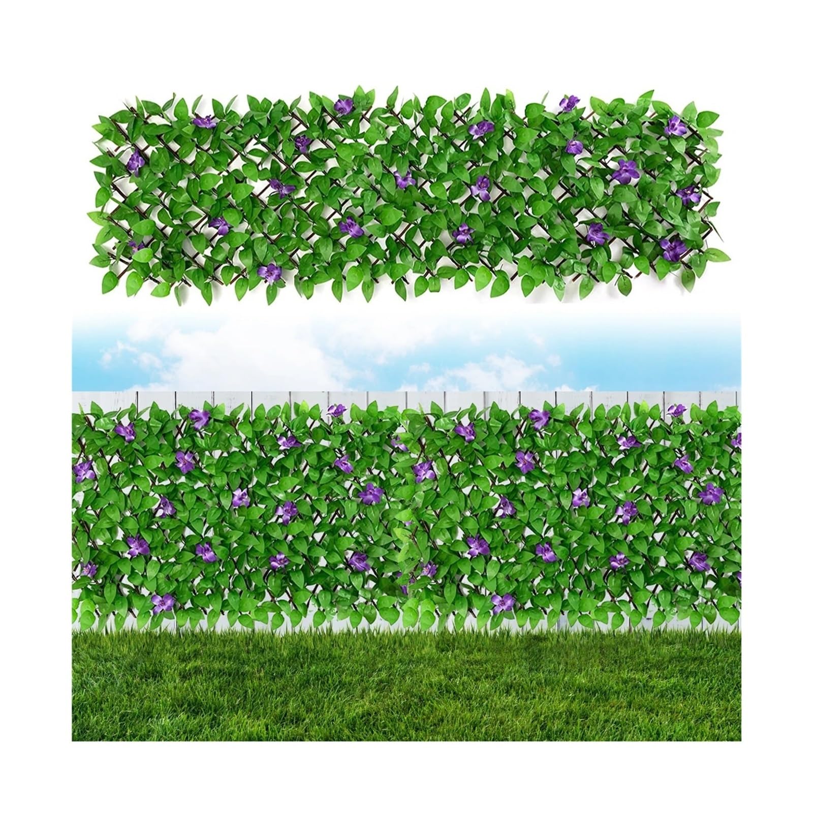 Artificial Ivy Fence Screening Expandable Fence Privacy Screen 40x200cm Artificial Hedges Fences Stretchable Fake Ivy Leaf Fencing Decoration for