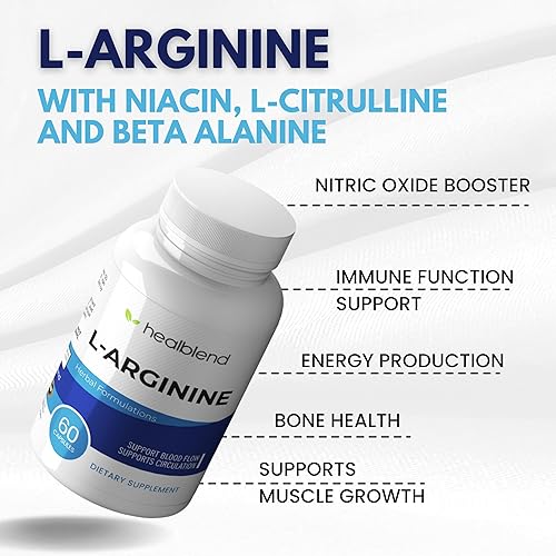 Miniatura 3 de L-Arginina Plus Calcio, Niacina, Mezcla de L-Arginina, Complejo L-Citrulina y Beta Alanina - 60 Cápsulas