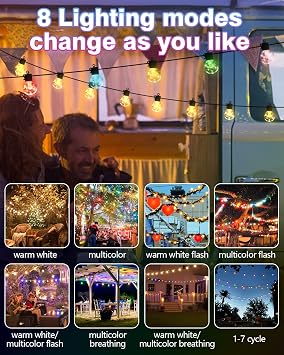 Outdoor String Lights and Frog Garden Statue