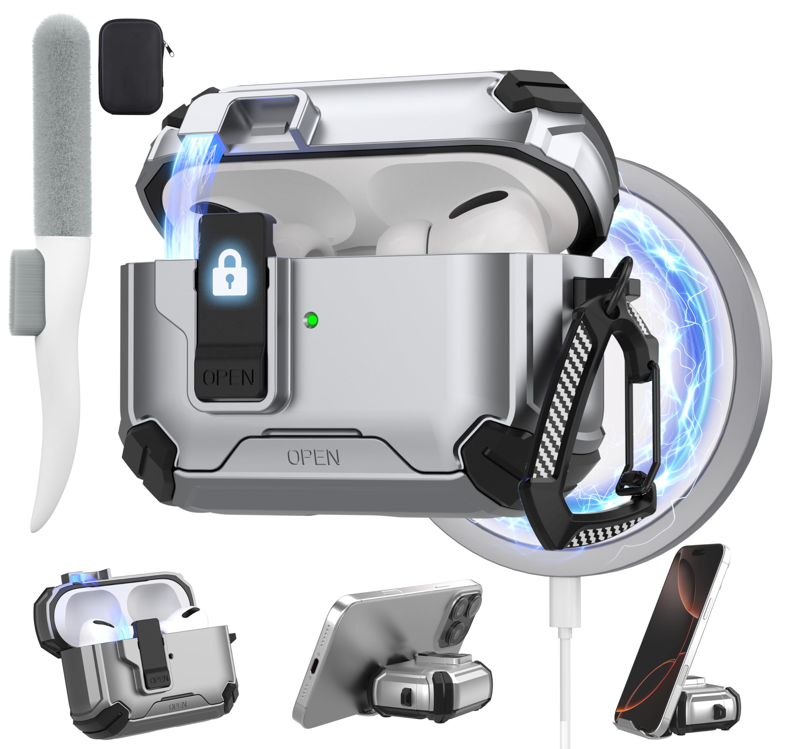 airpods pro 第1世帯 magsafe対応ケース Amazon.co.jp: AirPods Pro 第1/2 ケース 磁気ロック付き Magsafe対応