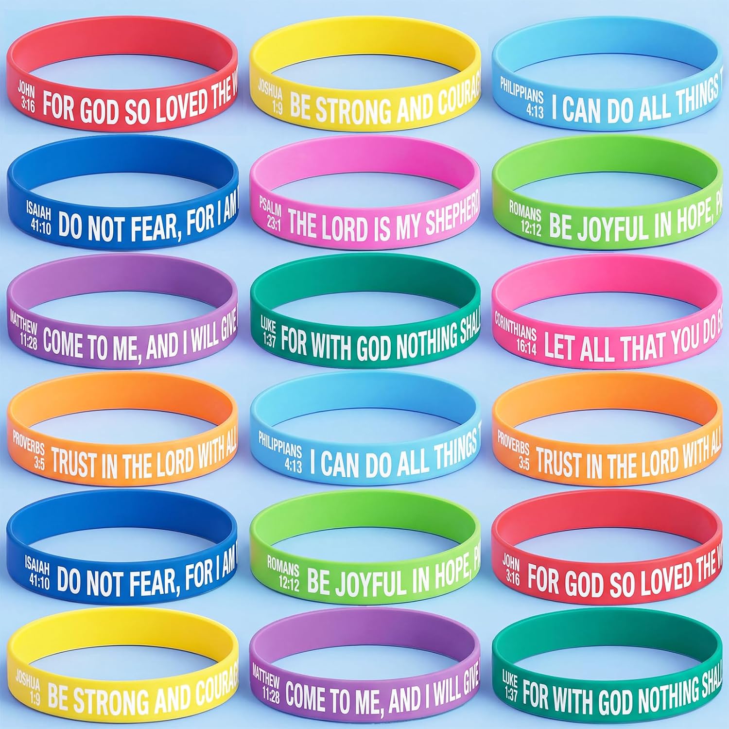 100|200 Pcs Bible Verse Bracelets Bulk, Religious Scripture Rubber Bracelets, Christian Silicone Wristbands Bulk