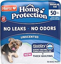 Hartz Home Protection Super Absorbent Odor Eliminating No Leaks Dog Pads, 50 Count