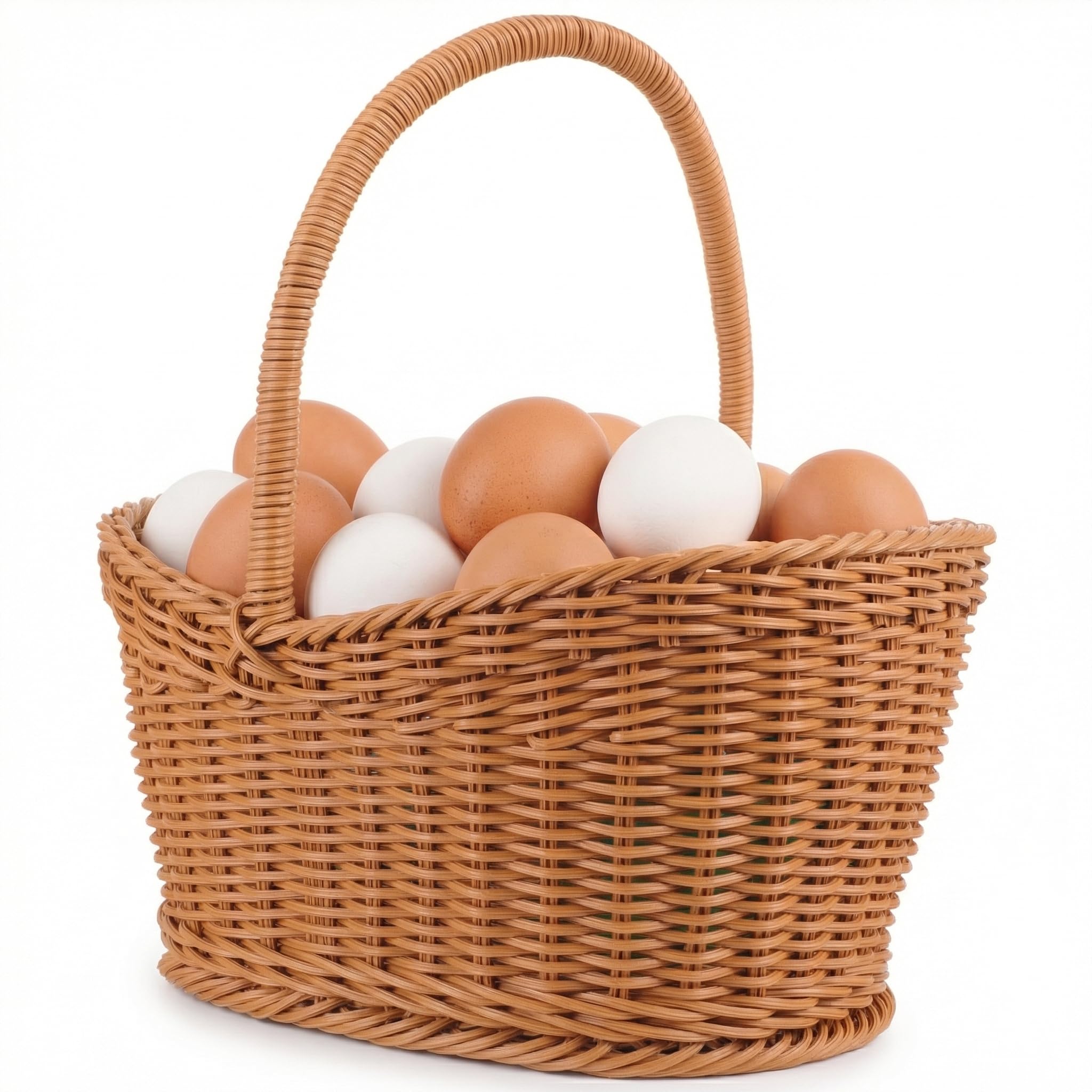 PATKAW Wicker Picnic Basket Gift Baskets Empty Woven Easter Candy Basket with Handle Egg Gathering Wedding Flower Basket Garden Harvest Basket for Candy Toys Wedding