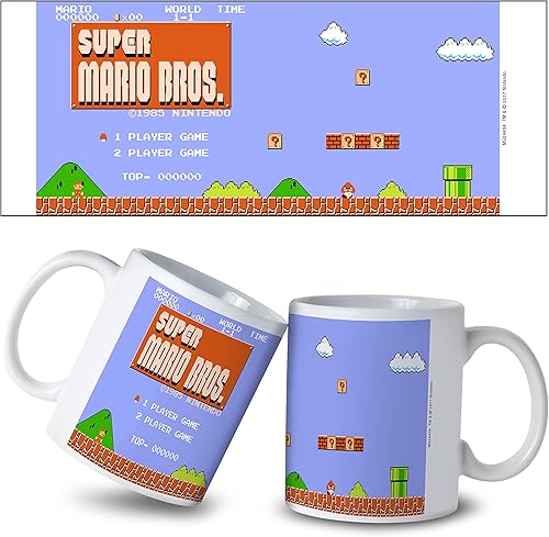 Miniatura 3 de Pyramid America Mario Mug Super Mario Retro Mug - Taza de cerámica de 11 onzas para café, cacao y bebidas de té, complemento perfecto para tu