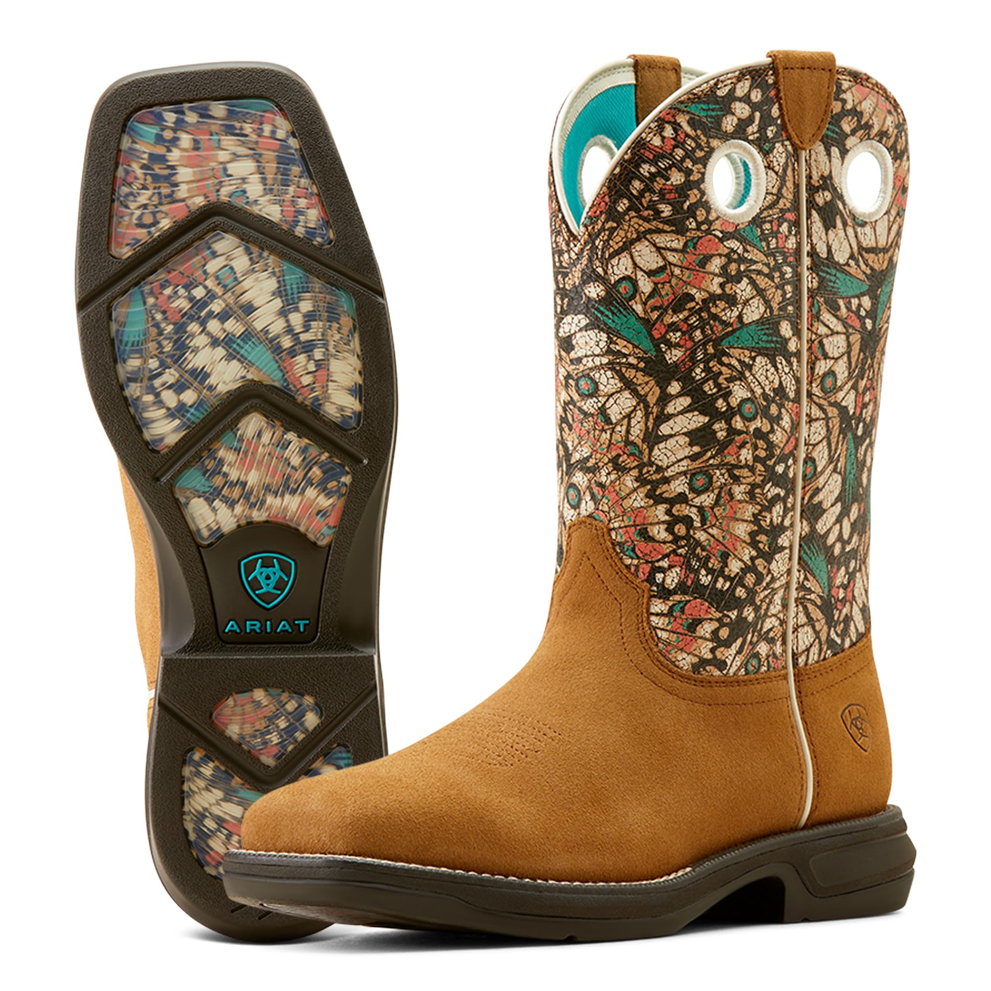 Ariat Women's Anthem Myra Western Boot: 8.5 Mariposa/Dark Tan Suede