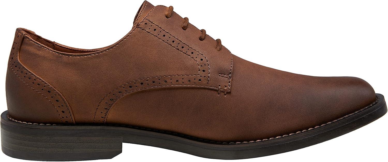 Jousen Mens Dress Shoes Retro Business Casual Oxfords Plain Toe Dress Shoes for Men - Image 4