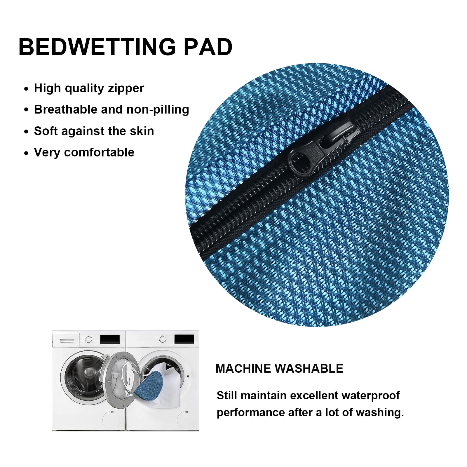 Almohadilla de alarma para mojar la cama para niños y niñas, recargable por USB, alarma de orina con música opcional y control de volumen, tapete urinario para entrenamiento de orina para niños, azul