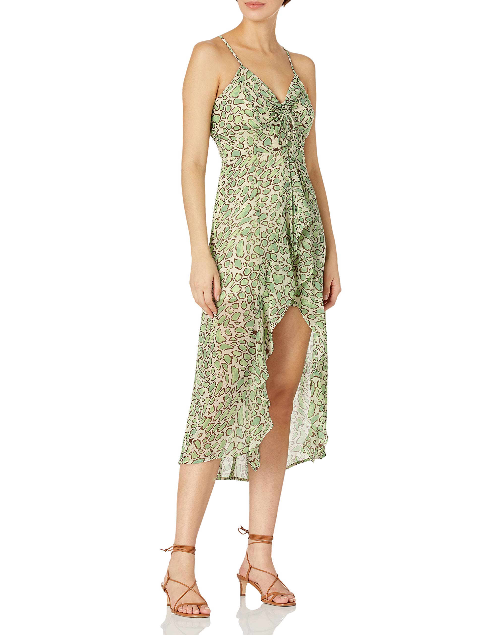 J.O.A. Women's Sleeveless Front Rouching Midi Dress