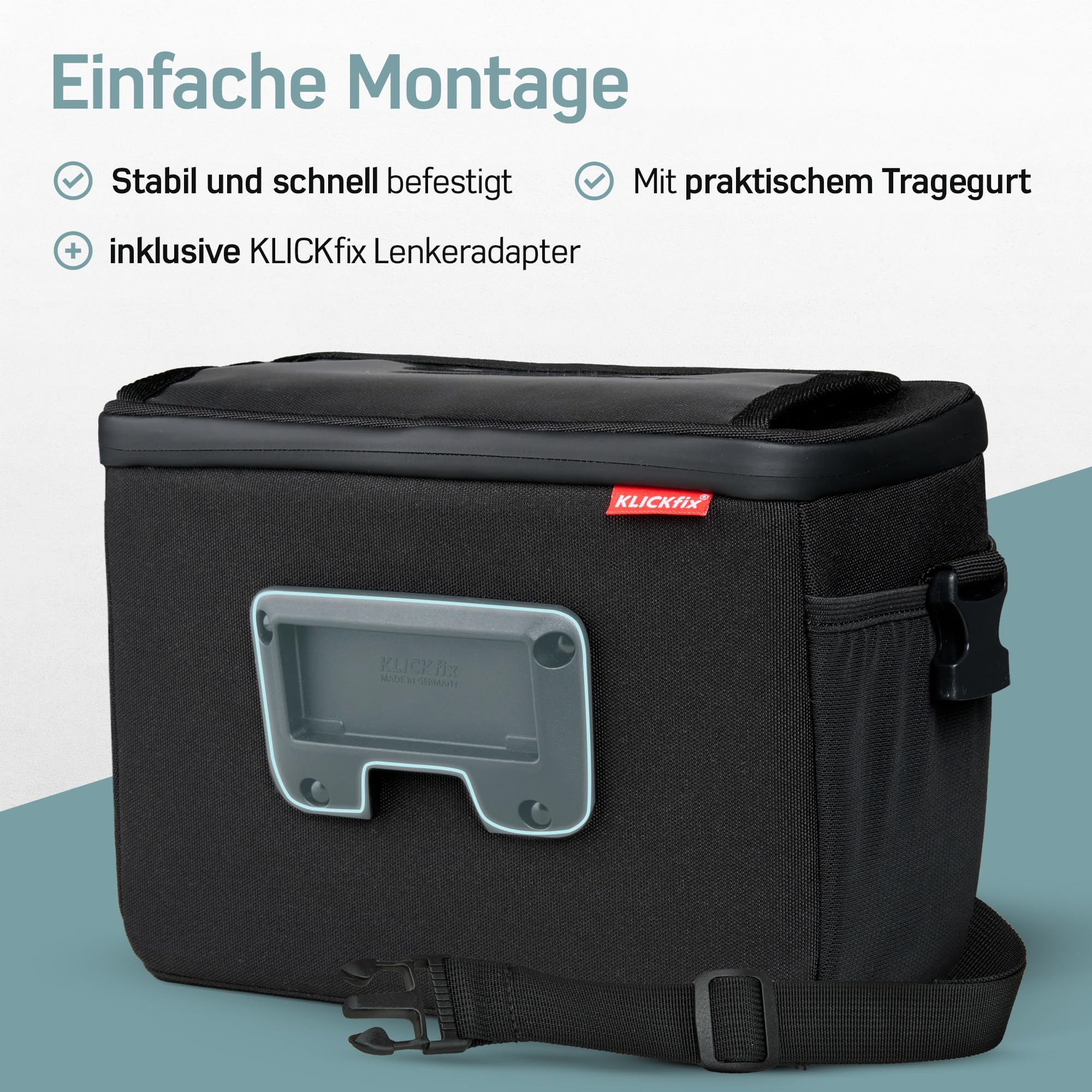 Borgen KLICKfix Lenkertasche Smartphone - Wasserabweisende und geräumige Fahrradlenkertasche 6 L - Fahrradtasche Lenker ebike - Fahrrad Lenkertasche Handy