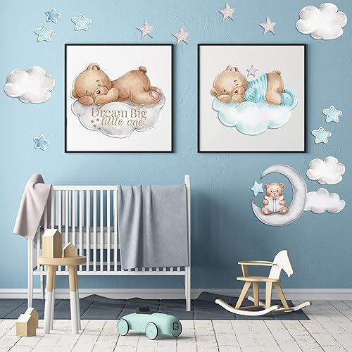 Vista 5 de Yinder 12 hojas de 78 piezas de calcomanías de pared de vaca de las tierras altas de oso, calcomanías de vaca de las tierras altas, decoración