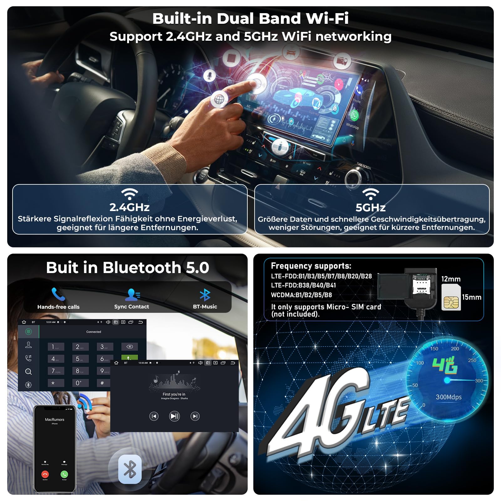 Android 14 Car Radio para Mercedes - Benz Clase A W169/ Clase B W245/ Viano&Vito W639/ Sprinter W906 con Octa Core 6GB+128GB Incorporado 4G LTE Car play Android Auto DAB SWC Bluetooth GPS Navi