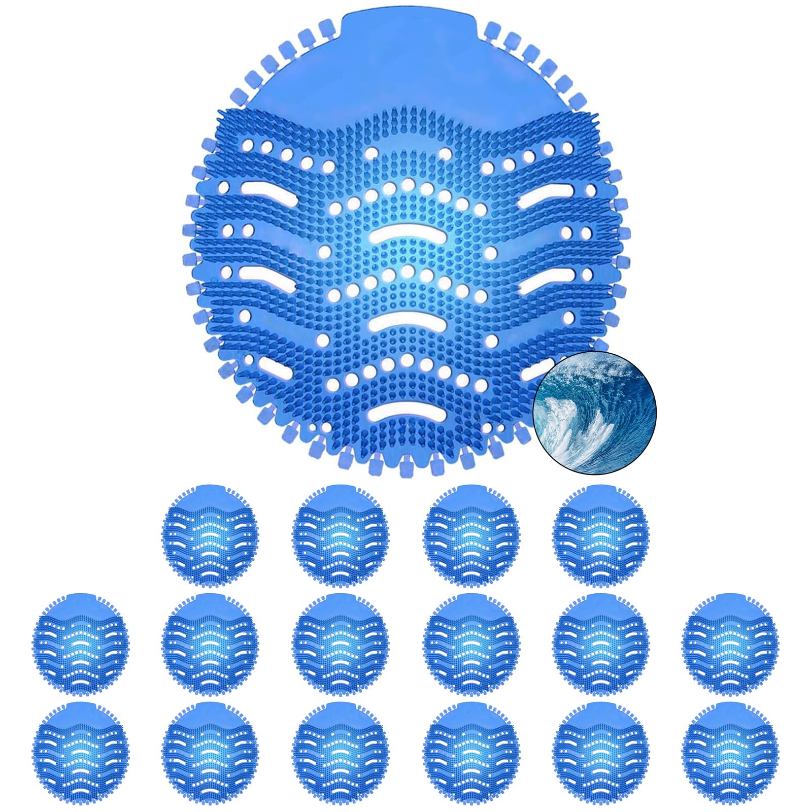 MILIWAN Urinal Screens, 16 PACK Deodorize, Anti-Splash & Clogging Pads, Odor Neutralizer Cakes Fits Most Urinals & Waterless, Bathroom, Offices, Schools