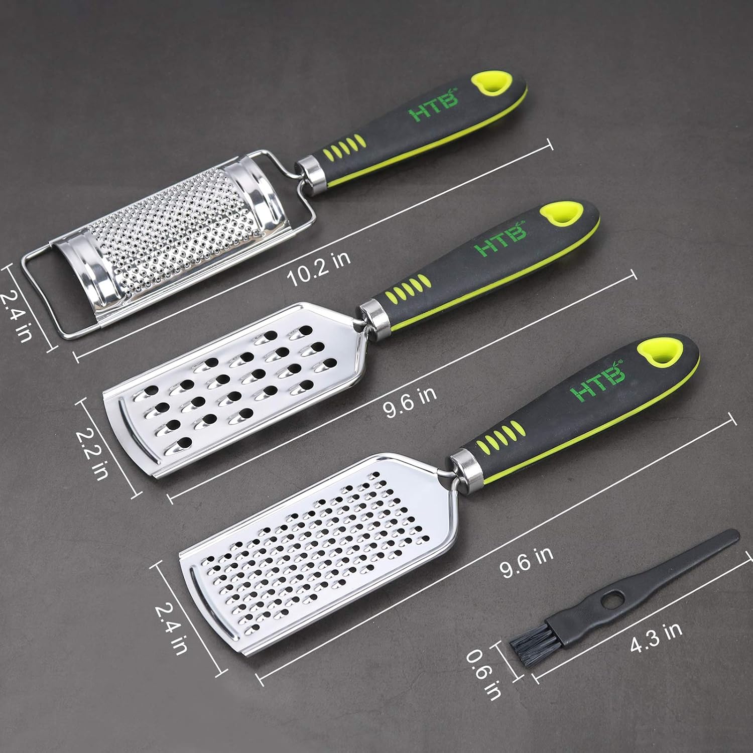 Hand Held Graters Set, Stainless Steel Multi-purpose Kitchen Food Grater for Vegetable, Fruit, Chocolate By HTB