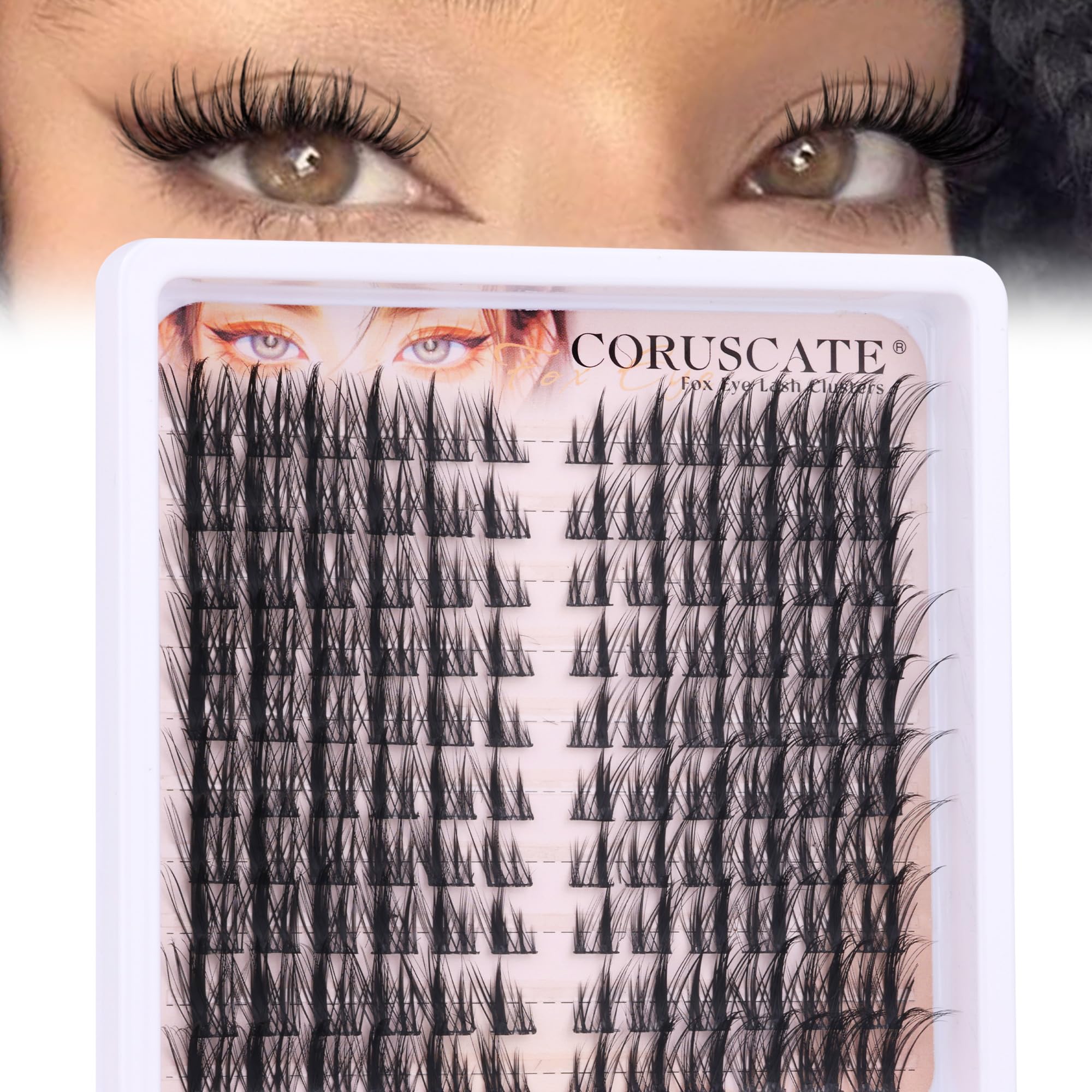 Natural Individual Eyelashes Manga Cluster Lashes Individual Cluster, Anime Eyelash Clusters Cat Eye Lashes Wispy 120pcs 3D Volume DIY Lash Extension Spiky Tatti Lashes CORUSCATE