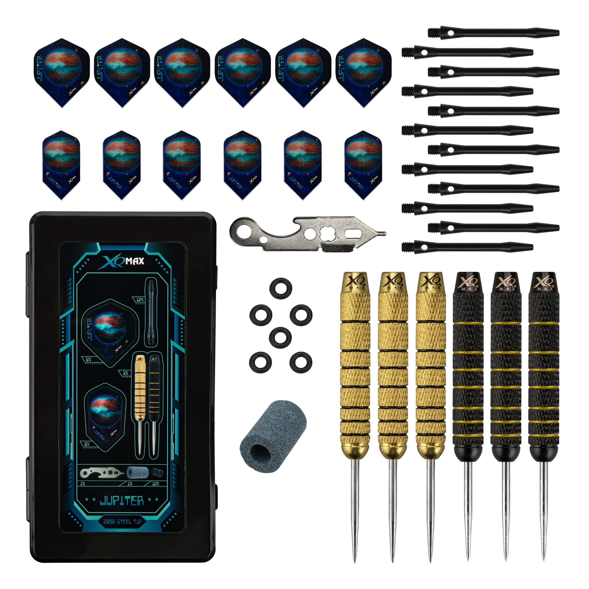 KOTO darts XQ Max Jupiter, Steel Tip Darts, Darts Set, Solid Ring Grip, Textured Feel, Professional Use, Flights, Shafts, Case - Image 2