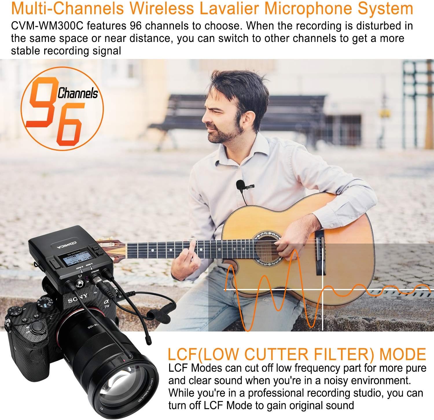Exclusive Discount 60% Price Wireless Lavalier Microphone, COMICA CVM-WM300C Professional UHF Lapel Microphone Kit for Video Recording, Conference, Speech, Canon Nikon Sony DSLR Cameras, Camcorders and Smartphones (1RX+1TX)