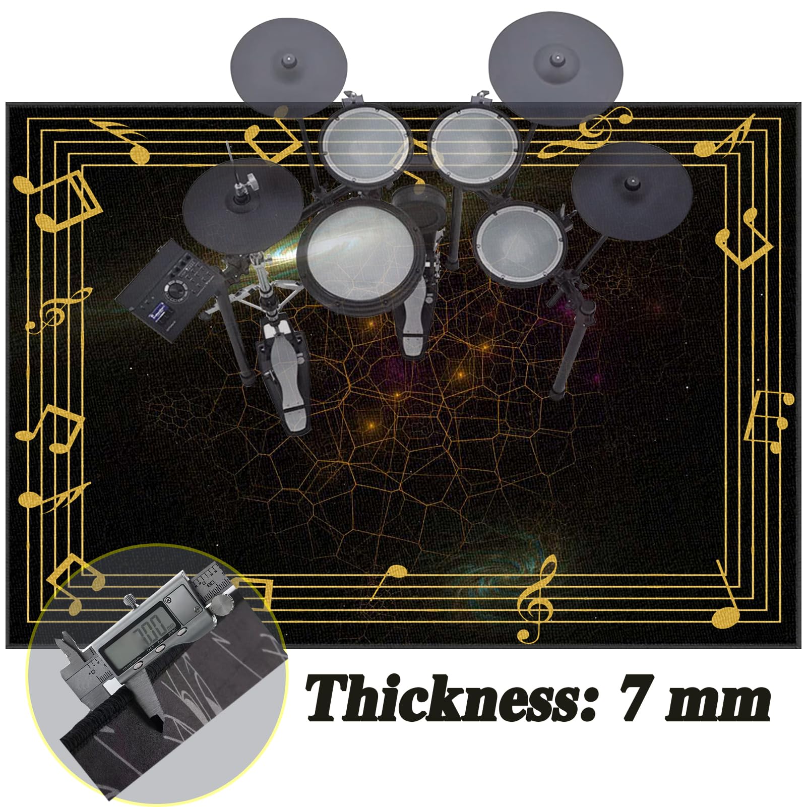 Bęben Dywan Dźwiękoszczelna Mata do baterii Elektroniczna Bateria Bateria Dywaniki Dywaniki Pump Box Antypoślizgowe Maty Bębnowe Maty Wodne 140 x 90 cm
