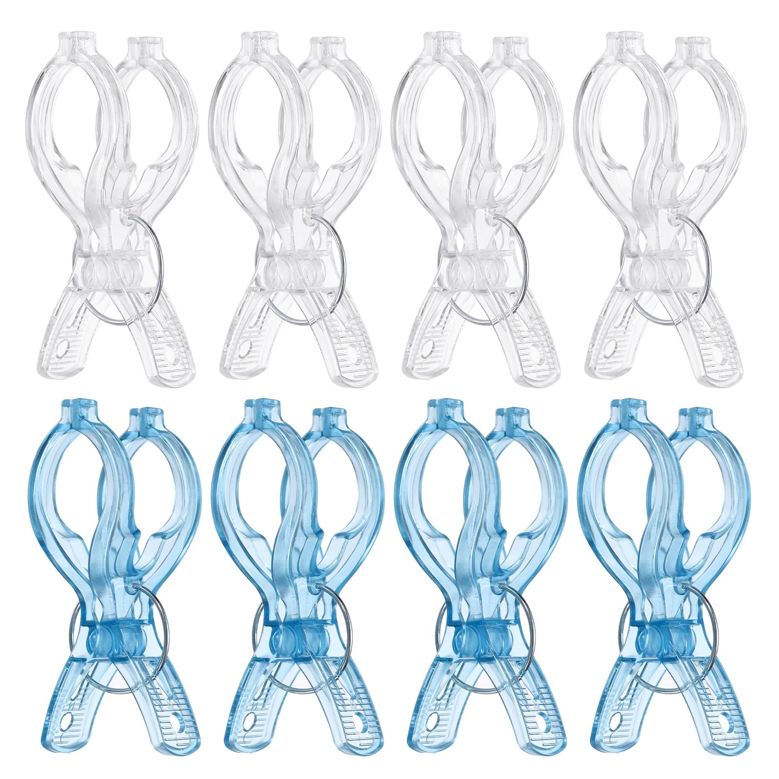 sourcing map 8 Pack 3.5" Plastic Clothes Pegs Towel Clip Blue/Clear