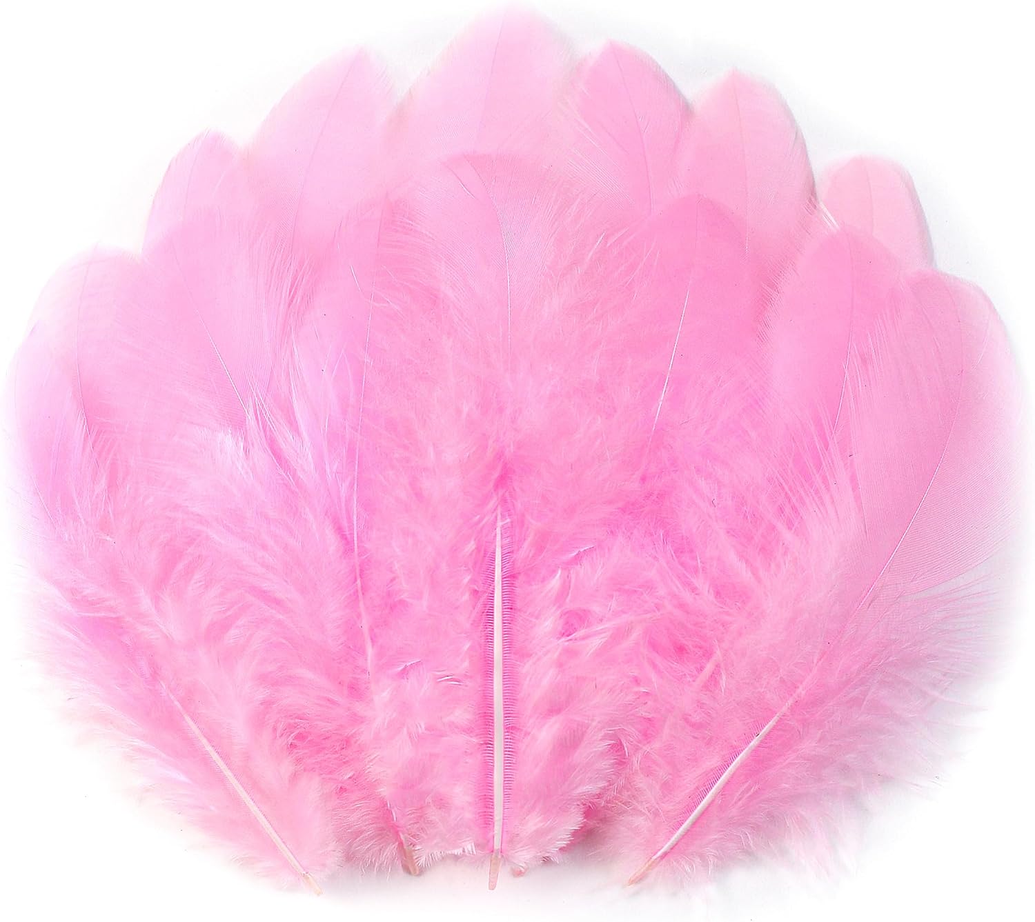 Soarer Pink Feathers for Crafts - 300pcs 3-5inch Craft Feathers Bulk for Wedding Home Party, Dream Catcher Supplies and DIY Crafts(LightPink)