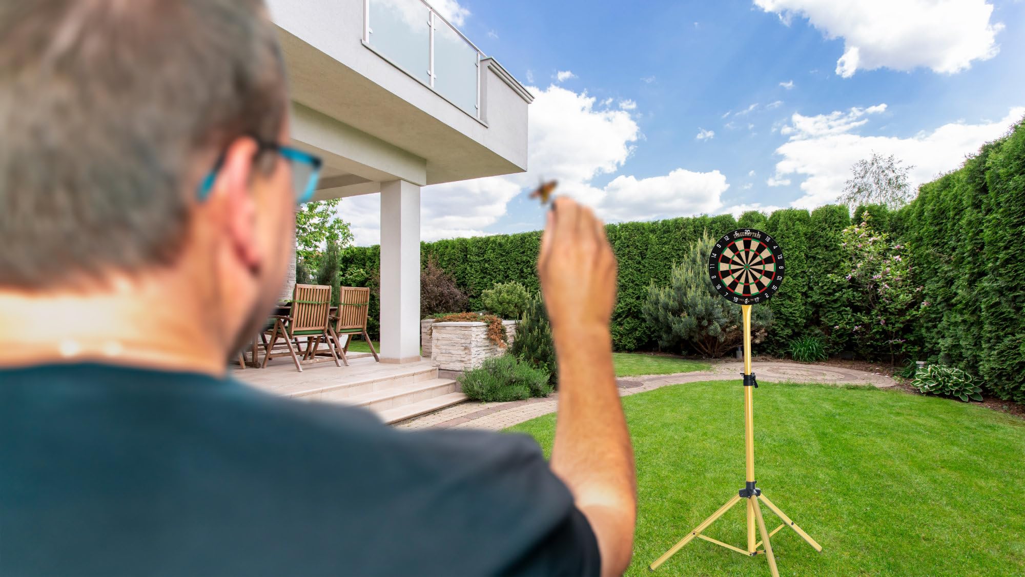Stagecaptain DBS-1715C BullsEye Champion Bersaglio da Freccette + Supporto