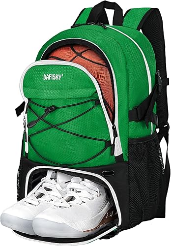 Miniatura 12 de Mochila de baloncesto con compartimento para pelotas – Bolsa de baloncesto grande con compartimento para zapatos, bolsa de equipo deportivo para