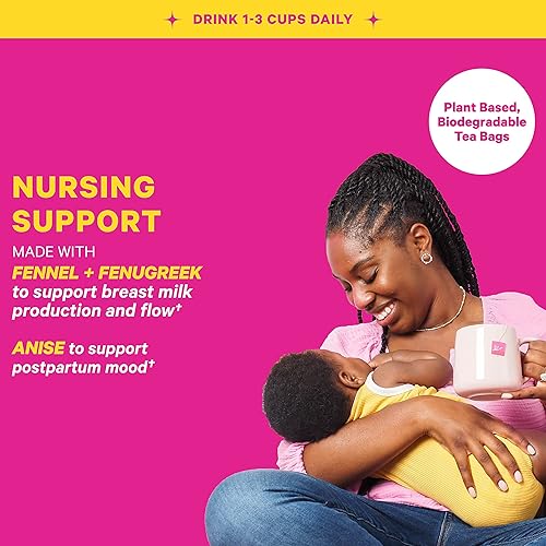 Miniatura 2 de Cigüeña color rosa oro líquido Hojas orgánicas sueltas en sobres de té biodegradables para enfermería lactancia apoyo a la lactancia cero plástico