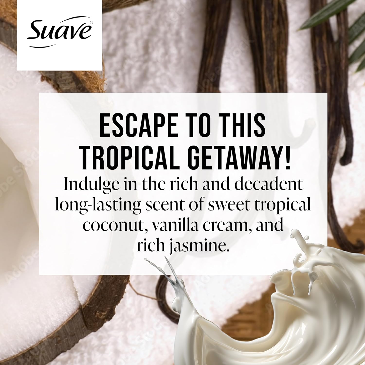 Suave Moisturizing Body Wash Women, Coconut Kiss with Vitamin E and Aloe Extracts, No Parabens, No Phthalates, 18 Oz (Pack of 6) - Image 2