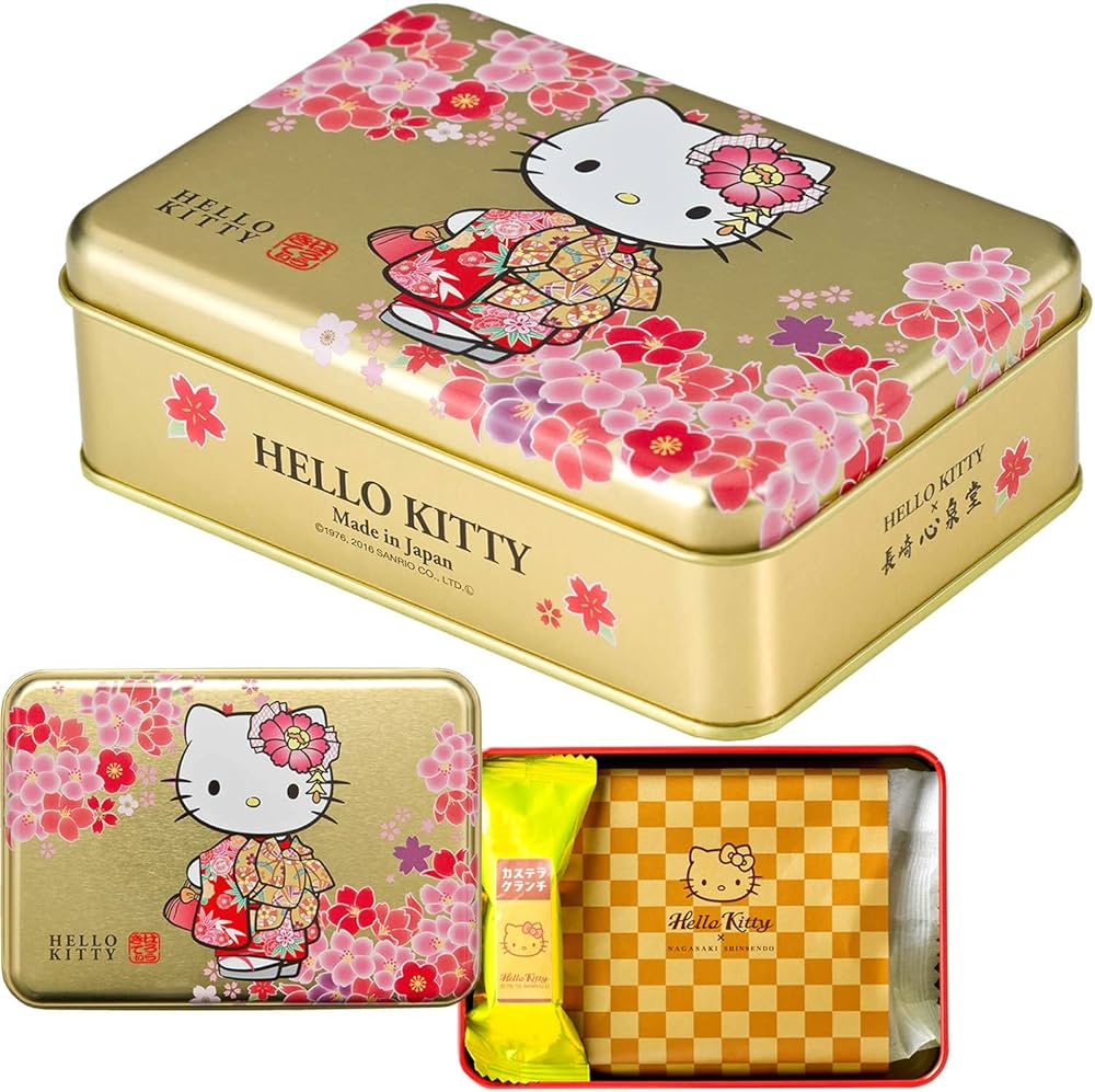 Amazon.co.jp: 長崎心泉堂 プチギフト ハローキティ 缶 お菓子
