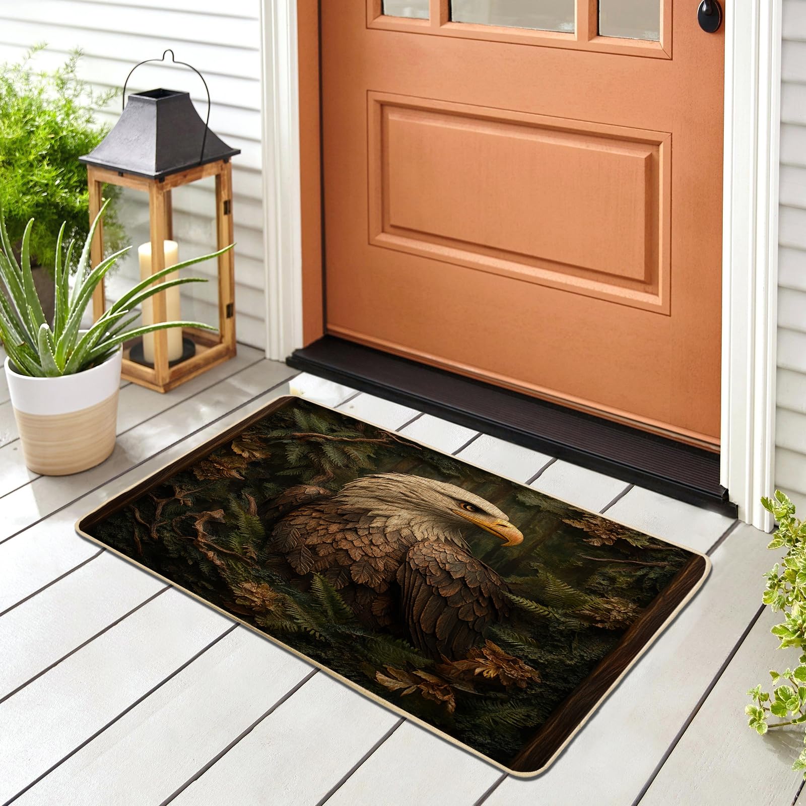 Paillasson aigle noir tapis anti saleté intérieur classe