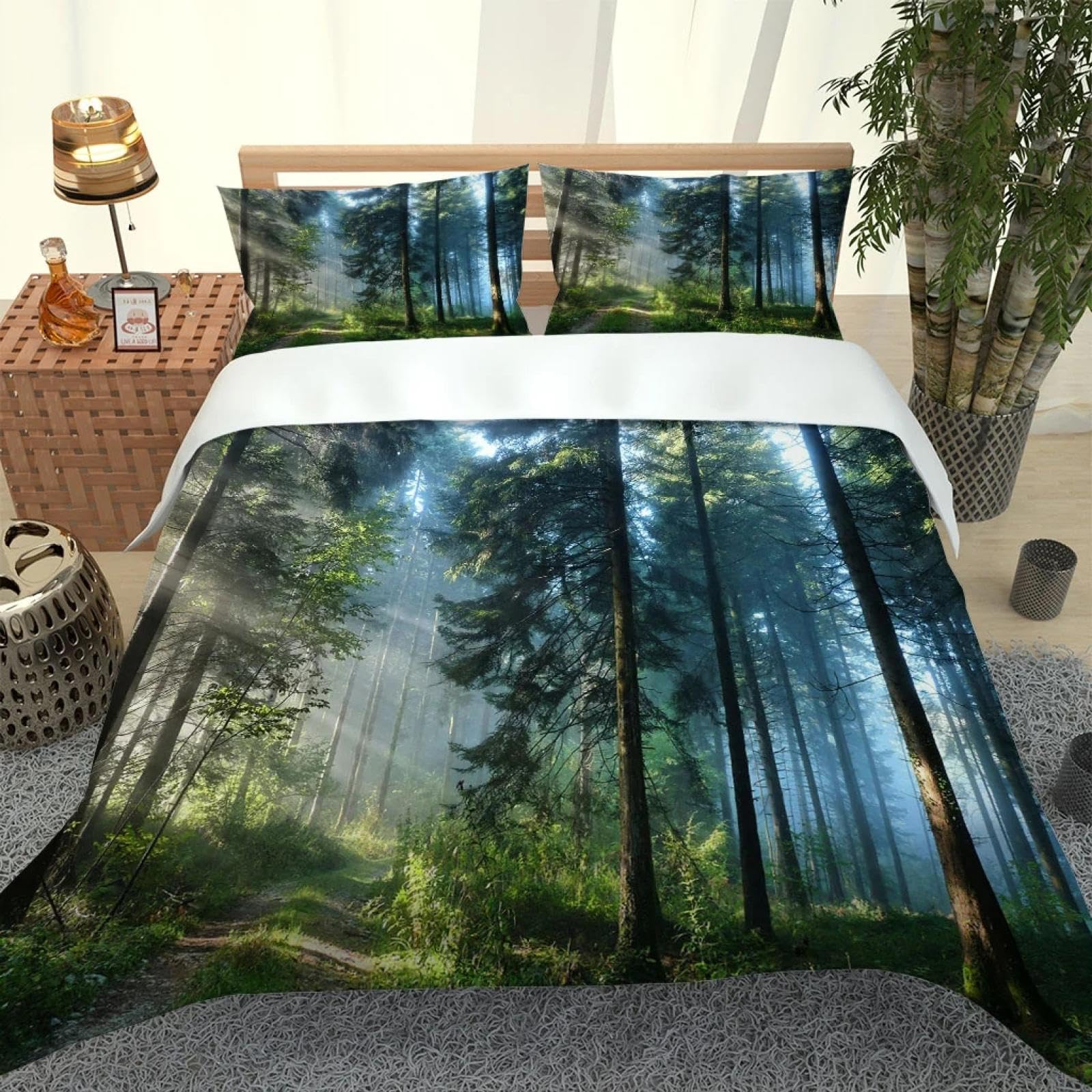 Housse de couette imprimée forêt pour retrouver le sommeil et calmer le stress nocturne