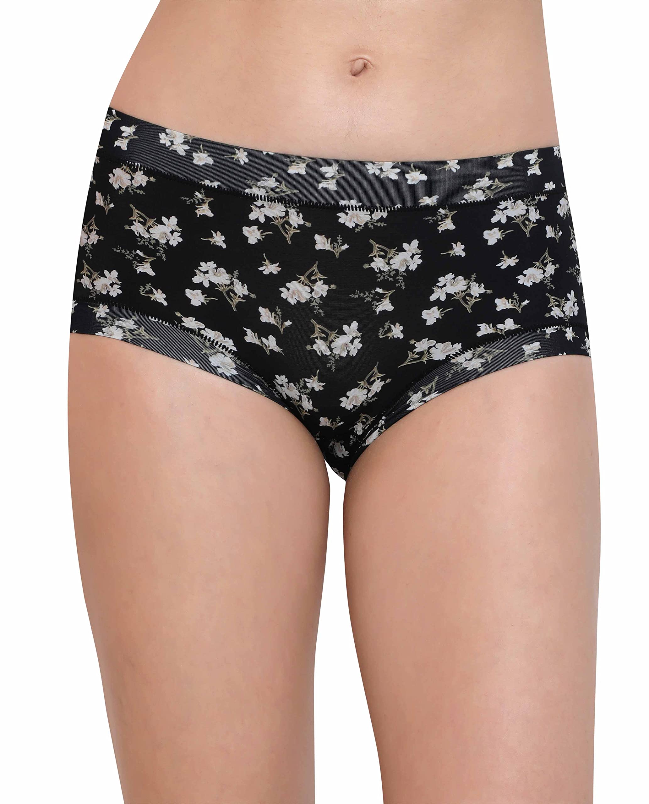 glamoras Women's High Waist Floral Print Brief Panties | Nylon Spandex Soft Seamless Full-Coverage Underwear | Breathable & Stretchable Briefs for Everyday Comfort-picture-18