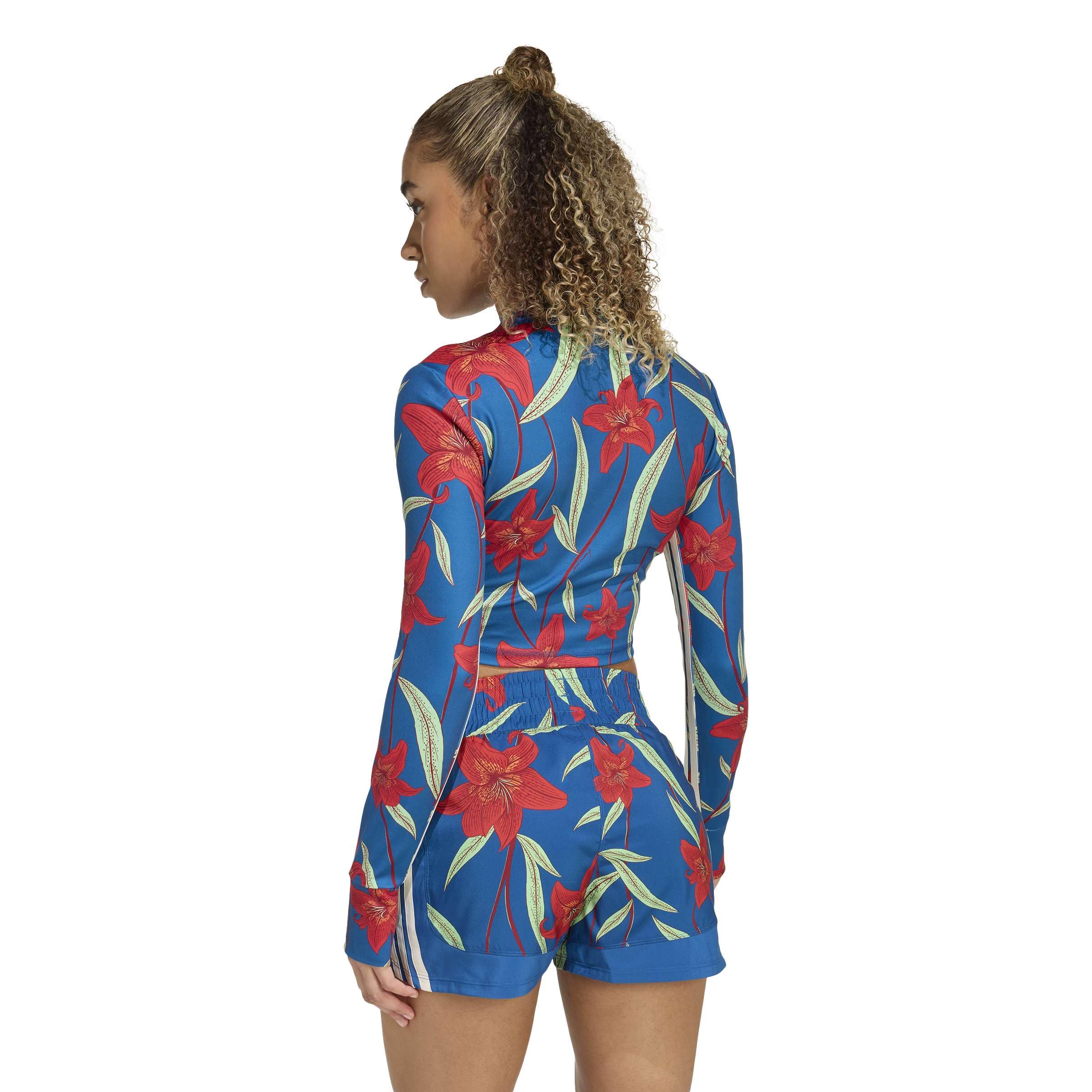 adidas dames ADIDAS x FARM RIO TRAINING LONG SLEEVE, dark marine/tactile red/white, XS