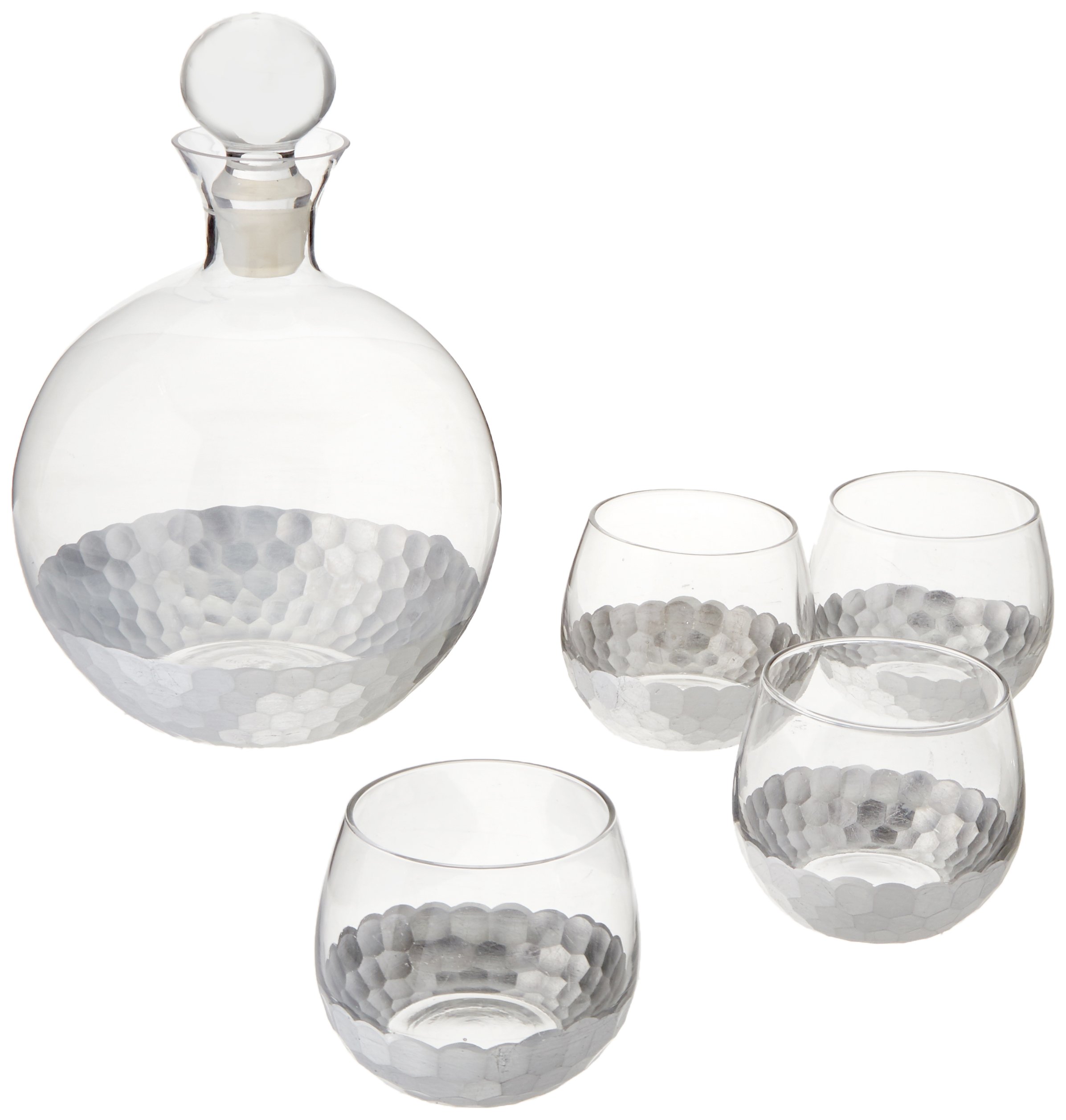 Fitz & Floyd Daphne Whiskey Decanter Set - Gold -6 Fitz & Floyd Daphne Whiskey Decanter Set - Gold -6