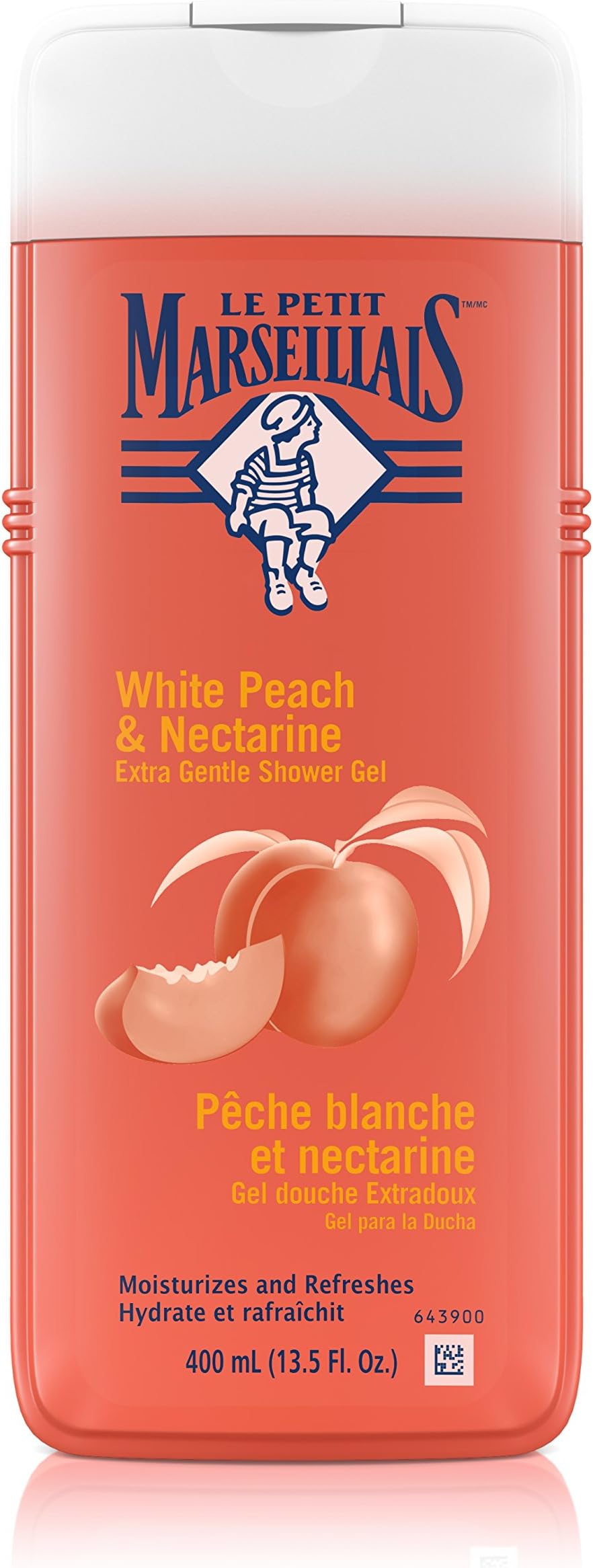 Le Petit Marseillais Extra Gentle Shower Gel White Peach & Nectarine 400 Ml, 13.5 Fluid Ounce