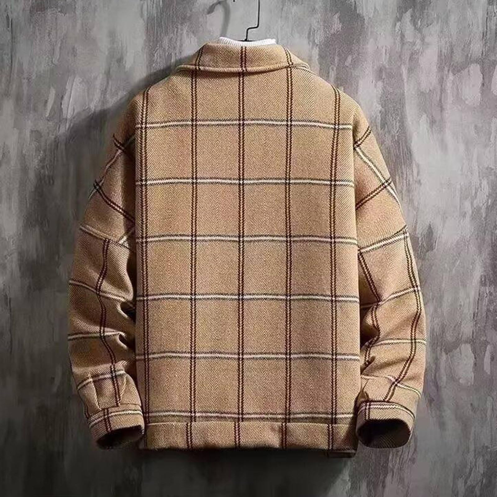 Camicia da lavoro da uomo, a maniche lunghe, camicia da boscaiolo, camicia a quadri, vintage, camicia a maniche lunghe, Y2K, Hip Hop, giacca in pile, per attività all'aria aperta
