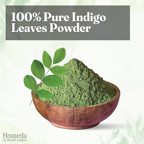 Miniatura 4 de Polvo índigo orgánico para el cabello (17 oz - 500 g) Pure Indigo Haire Dye Neela Power, Indigofera Tinctoria Indigo Herbs - Polvo de henna negra