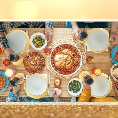 Miniatura 6 de craftshou 200 manteles individuales redondos de papel dorado de 12 y 4 pulgadas, desechables, con purpurina, para decoración de mesa de comedor,