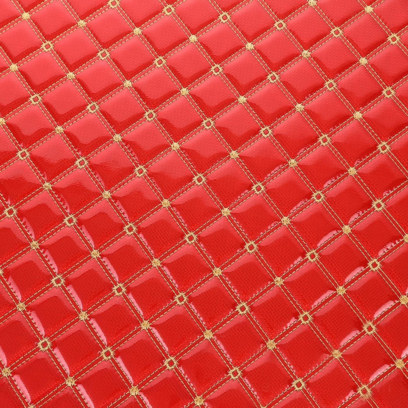 Faux Leather Fabric Thick Shiny Laser Vinyl 60" x 39" Sponge Quilted Material Embroidered Leather for Upholstery, Sofa, Bags, Chairs, Car Seats, DIY Crafts (Silver&Black)