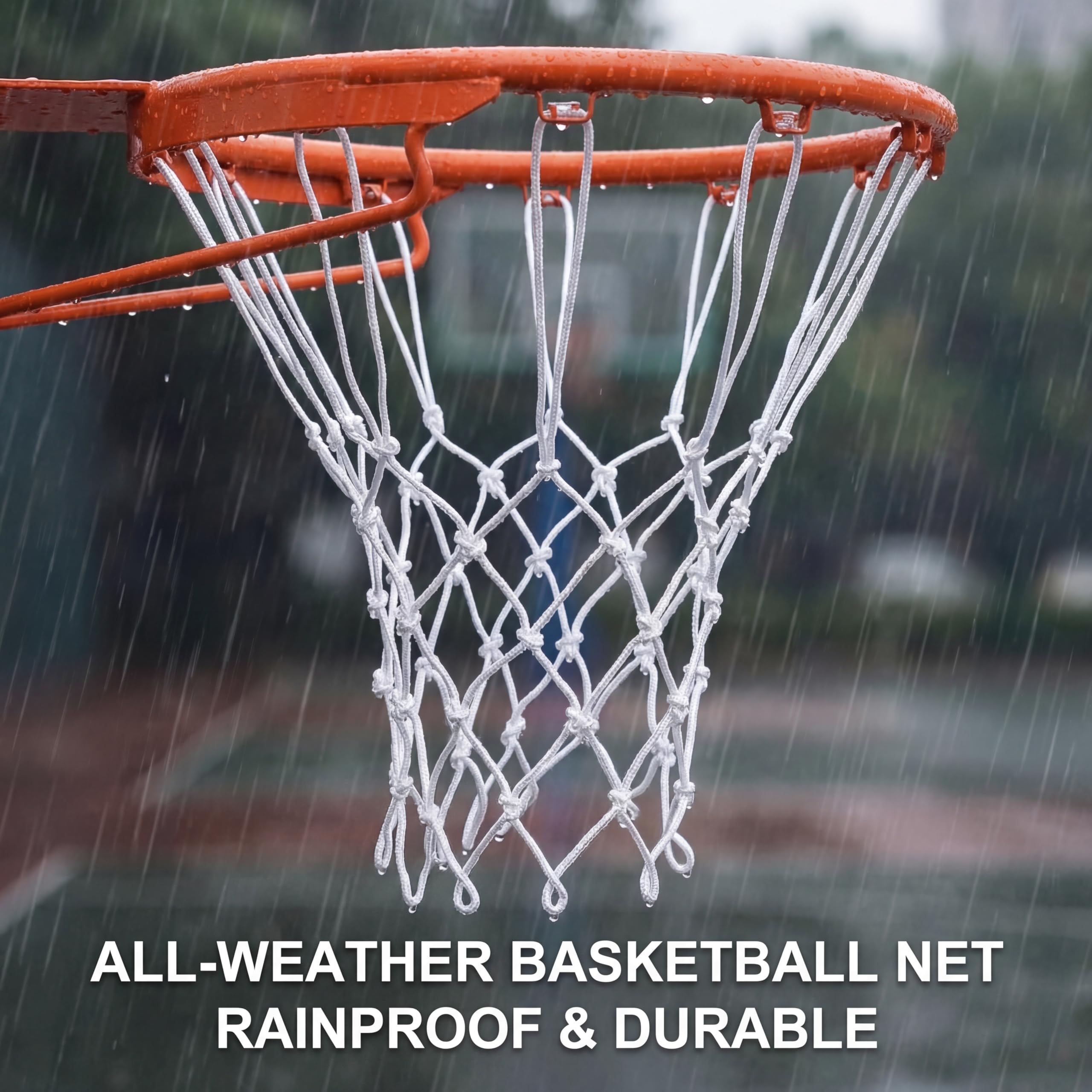 Syhood - Filet de basket-ball de rechange pour tous les temps, compatible avec les paniers de basket-ball standard d'intérieur ou d'extérieur, 12 boucles