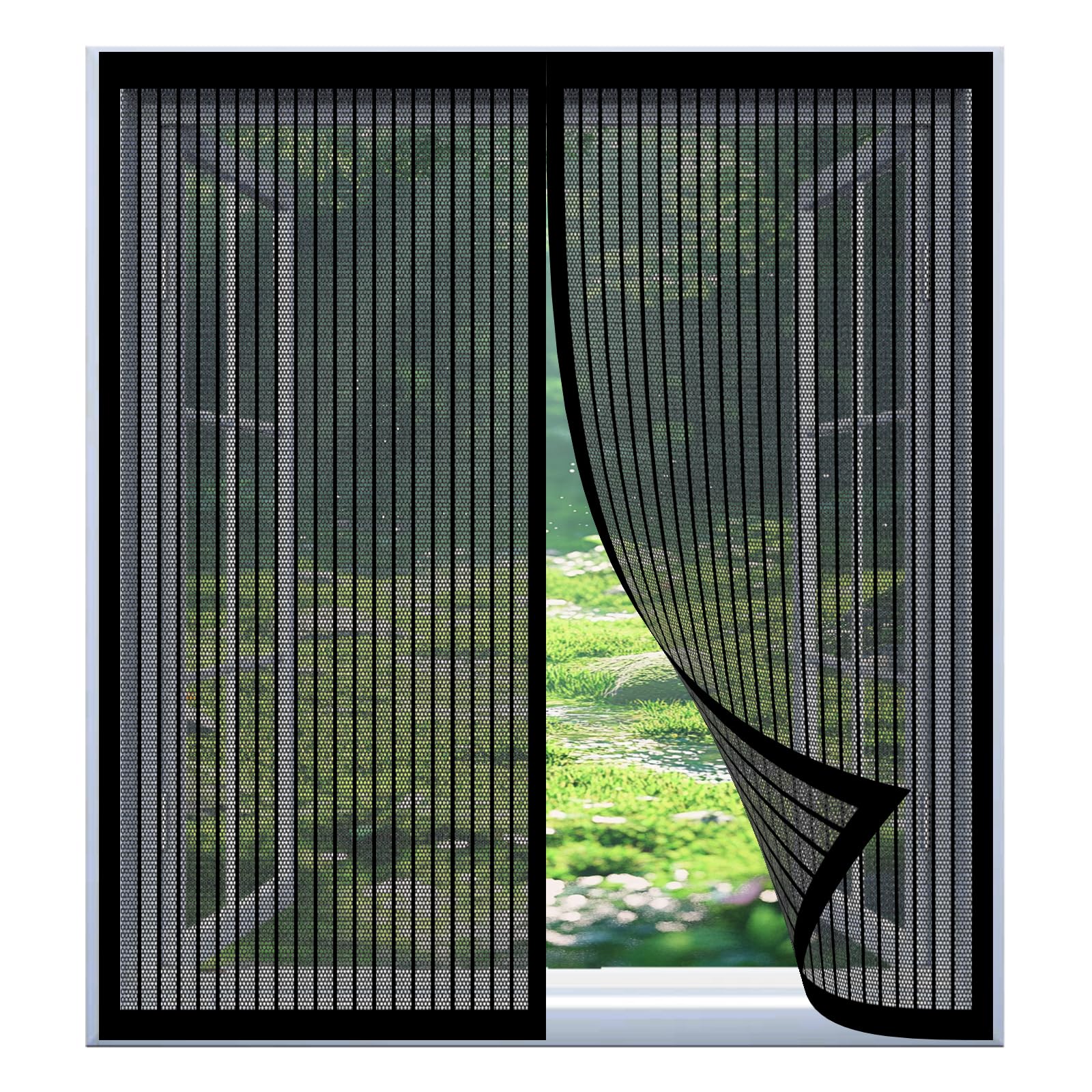 Yuanwan Black Magnetic Mosquito Net For Windows 83 X 123 Cm Easy Installation No Drilling Or Screwing Mesh Fly Curtain Mosquito Net For Windows Nets To Keep Bugs Out,