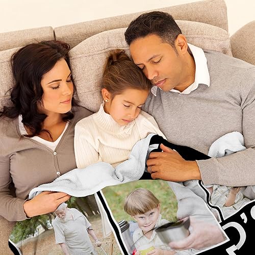 Vista 85 de Regalos personalizados para el día del padre, cumpleaños para papá de hija, esposa, hijo, regalos personalizados para el día del padre, manta con S1