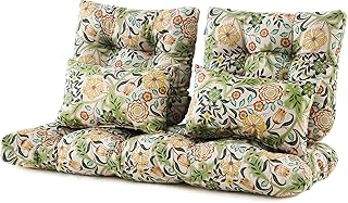 ARTPLAN Outdoor Loveseat Cushions,5 Piece Wicker Chair Cushions Set,Tuft...