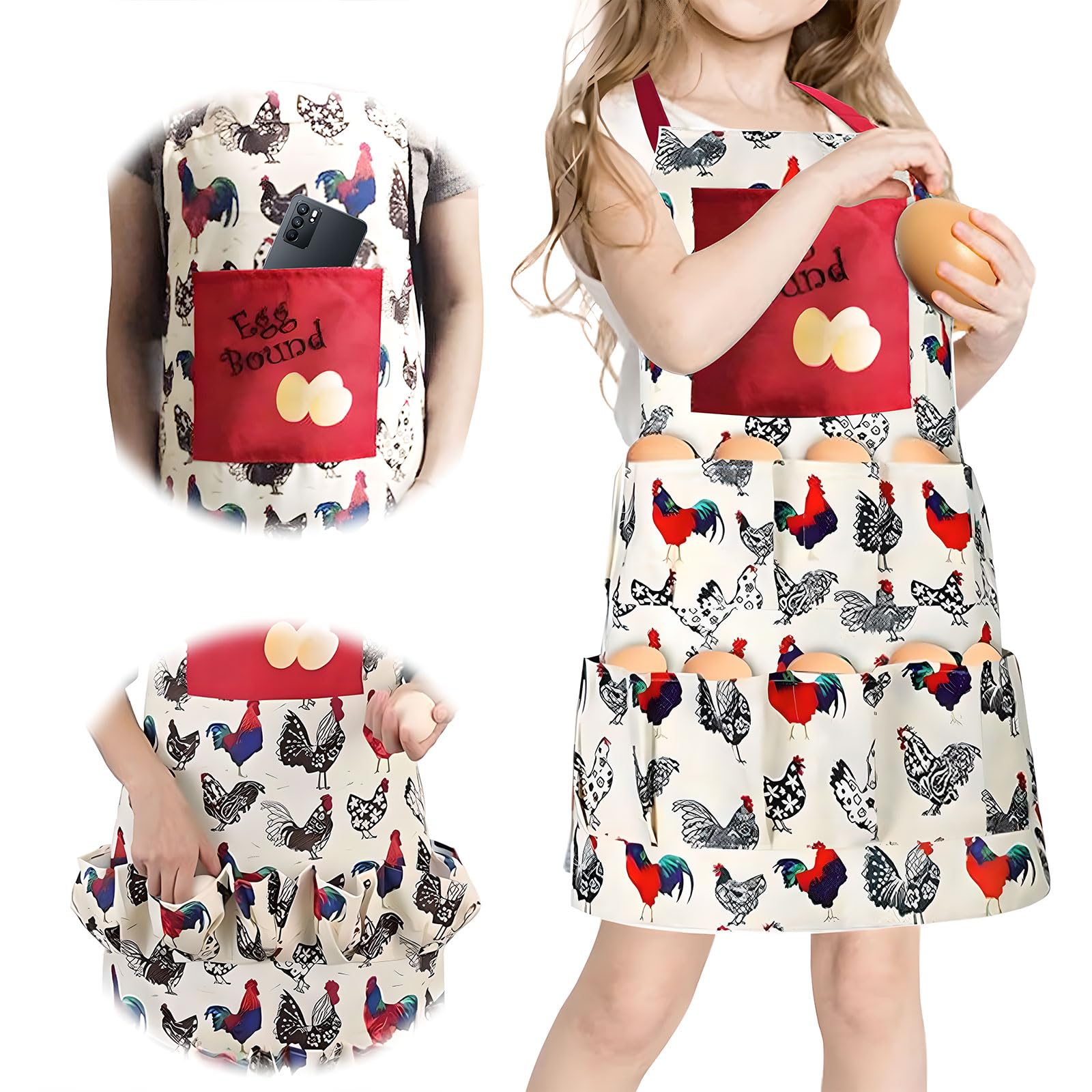 GJV Egg Apron,Egg Collecting Apron for Chicken Duck Goose Eggs,Chicken Egg Apron for Housewife Farmhouse Kitchen Restaurant