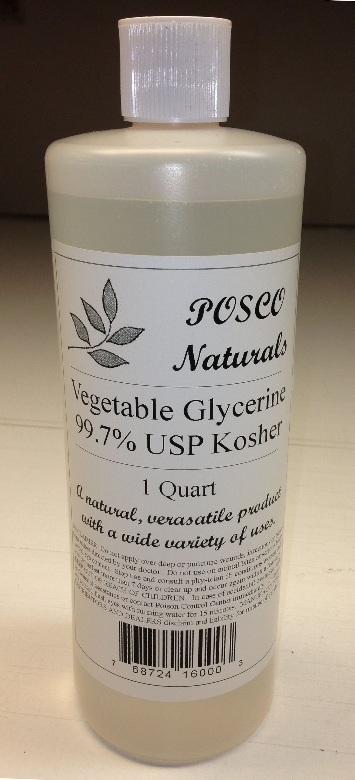 Vegetable Glycerine 99.7% USP Kosher - 1 QUART Glycerin